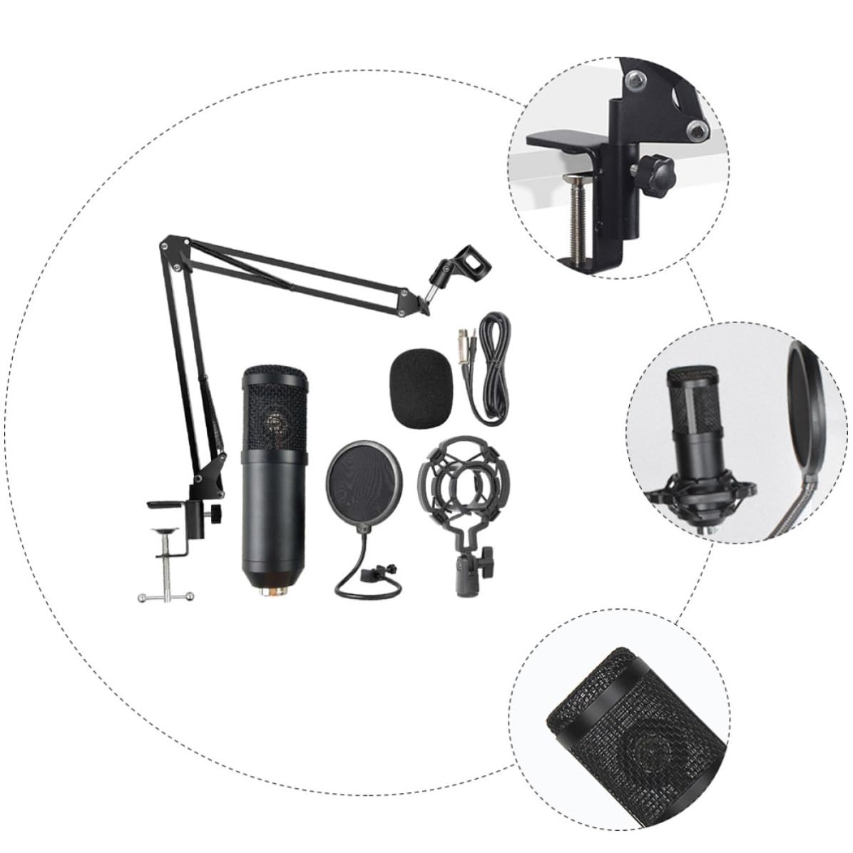 TOYANDONA Microfono Condensatore USB Cardioide per e Trasmissioni Colore Casuale Nero in Lega di Alluminio Set 1 Pezzo per Registrazione e Gaming