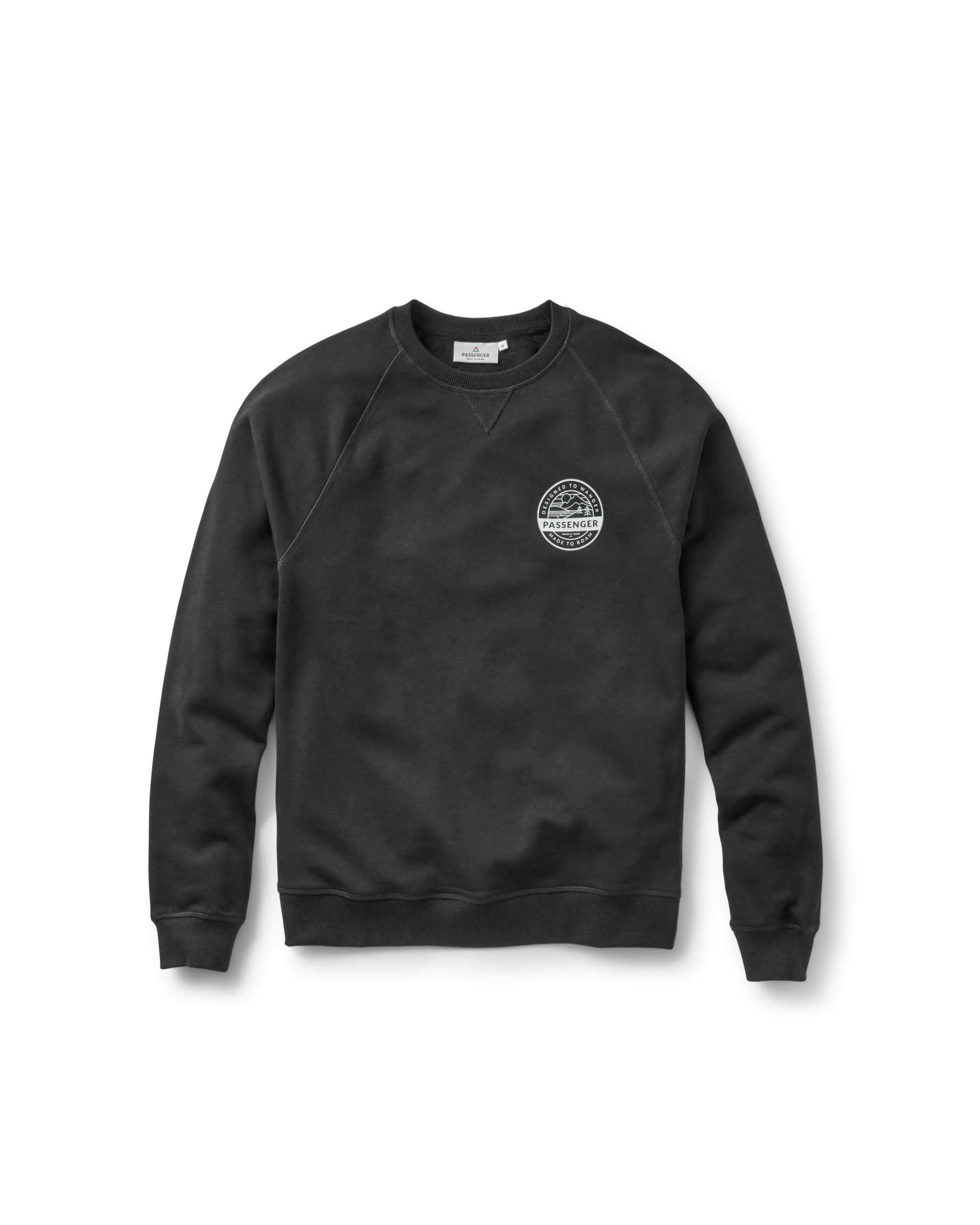 Passenger Men's Odyssey Organic Cotton Sweatshirt (UK, Alpha, M, Regular, Regular, Black)
