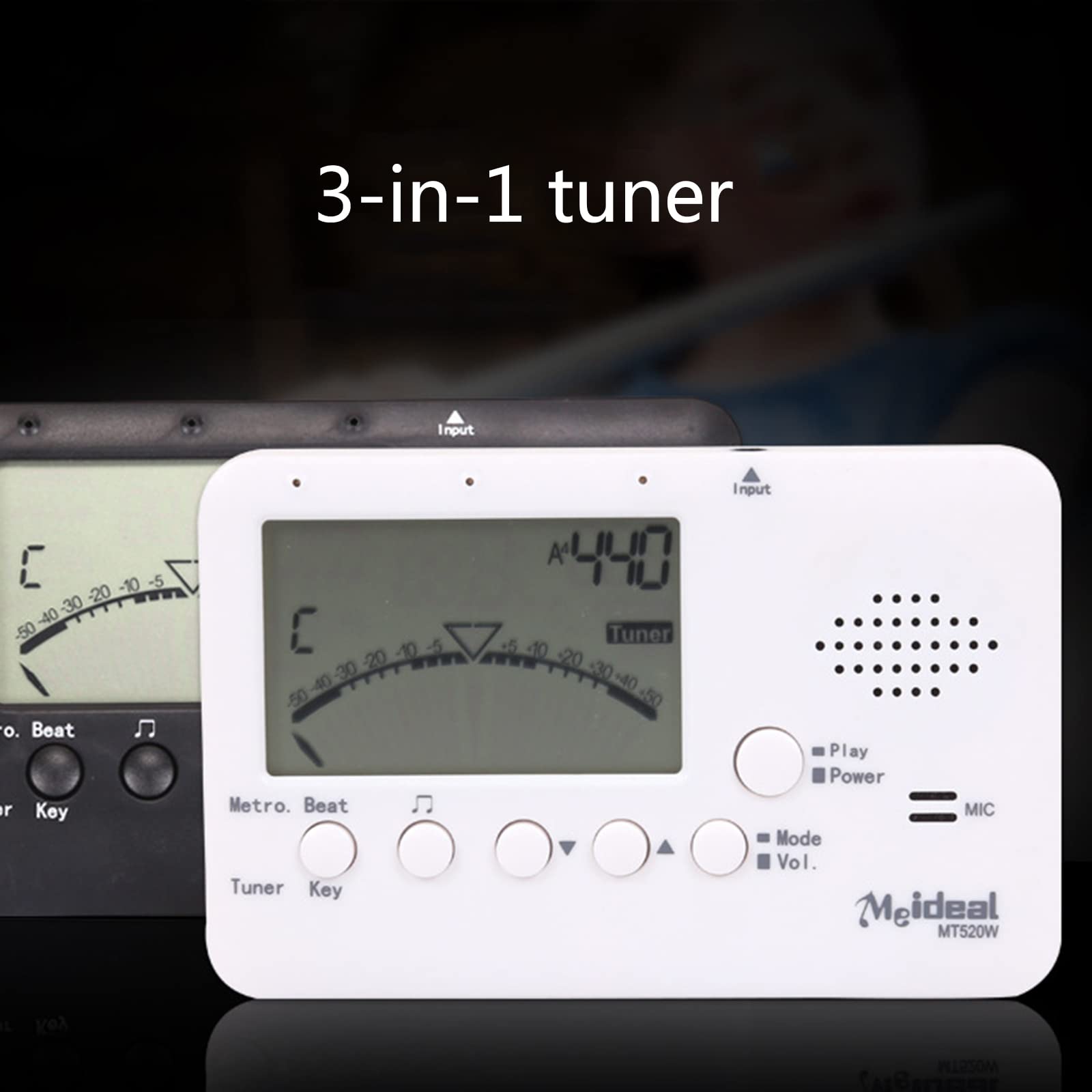 3 In 1 Instrument Tuner With 3 Modes Portable Digital Tuner Large LCD Display For Electronic Metrono