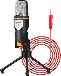 Desconhecido Microfone Condensador Profissional Estúdio de Gravação XLR SF-666 para PC