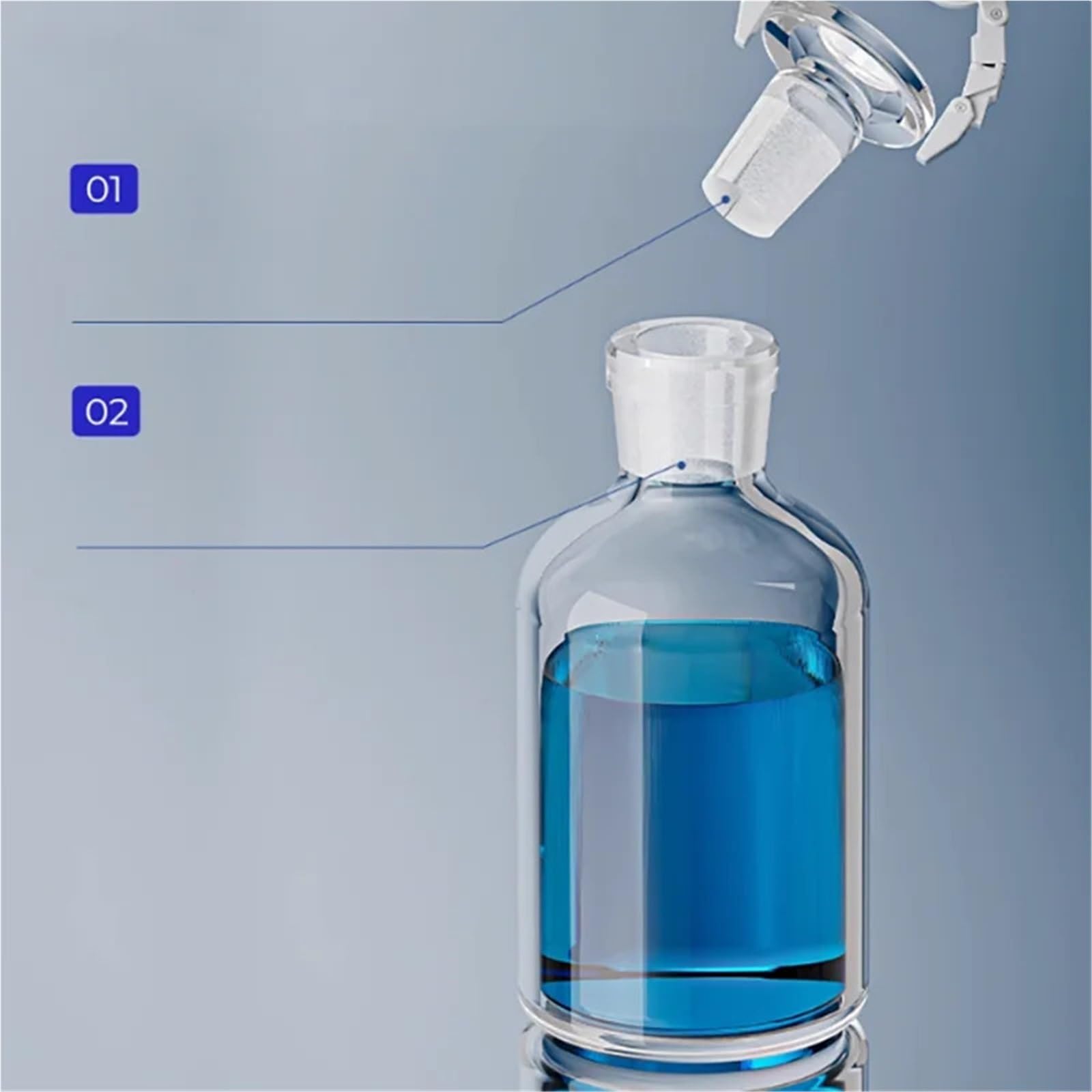 Botella de reactivo, botella transparente de boca ancha, vidrio espesado(60ml brown)