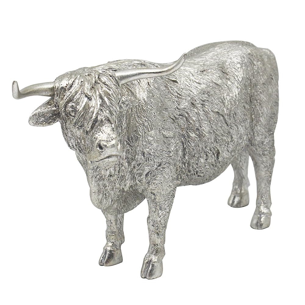 Lesser & Pavey Highland Cow Silver Decor Figurine