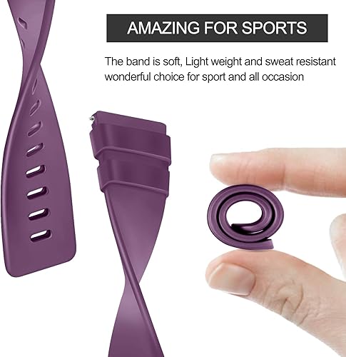 Vista 63 de Paquete de 3 correas de silicona suave compatibles para Fitbit Versa 2/Fitbit Versa/Fitbit Versa Lite, correas deportivas ajustables para mujeres