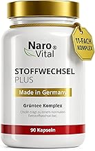 NaroVital Stoffwechsel Komplex - Hochdosiert mit Grüntee, Grüner Kaffee, Bittermelone, Guarana, Cholin und Ingwer - 90 vegane Stoffwechsel Kapseln - Tabletten Diät Unterstützung