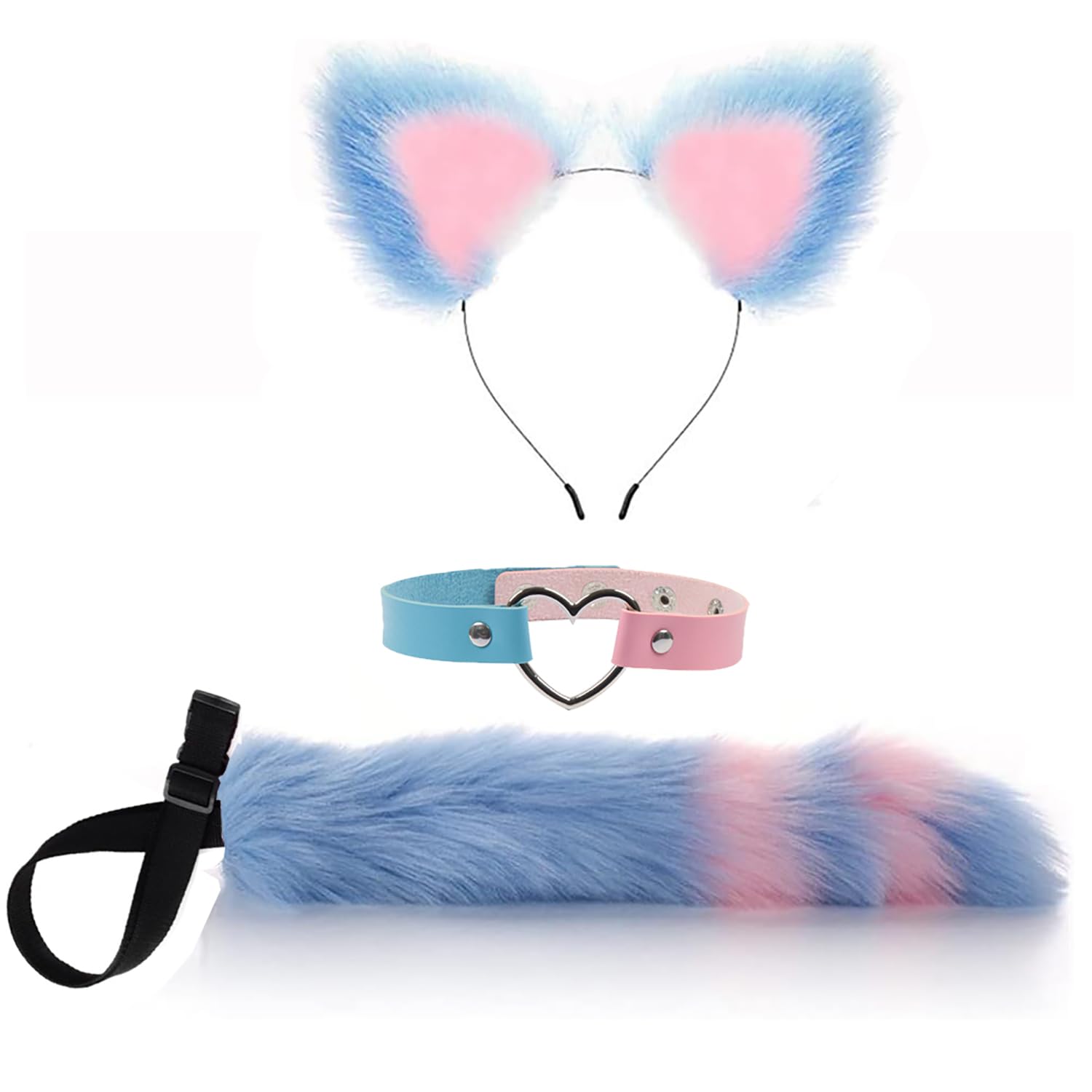 Auge MaraFox Costume Animal Plush Ear and Tail Accessory Outfit Halloween Cosplay Party Costume Accessory for Women