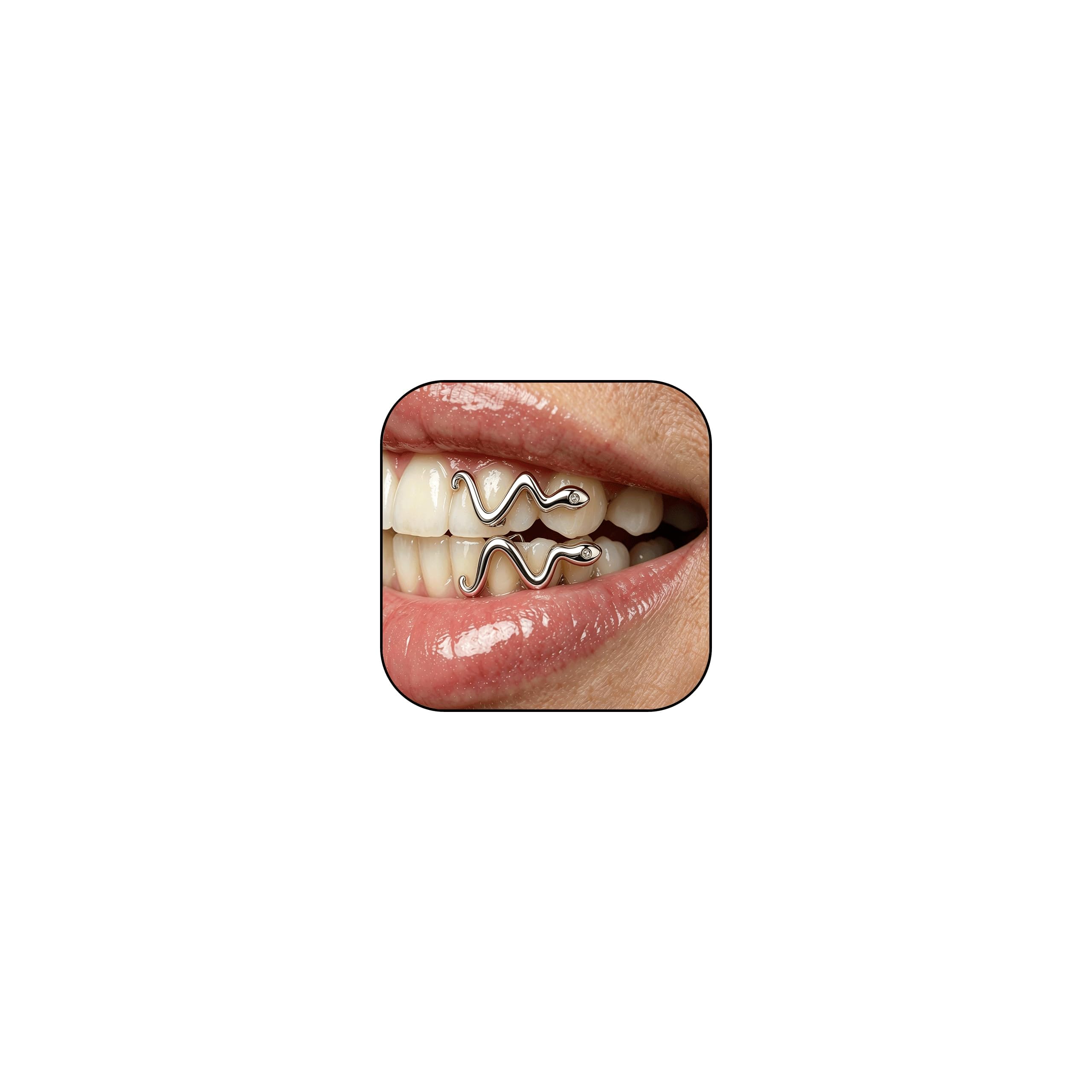 Gold Grills for Your Teeth Grillz for Men Women Snake Grillz Teeth Cap Hip Hop Tooth Grills for Rapper Halloween Cosplay Party Jewelry, M, Copper, No Gemstone