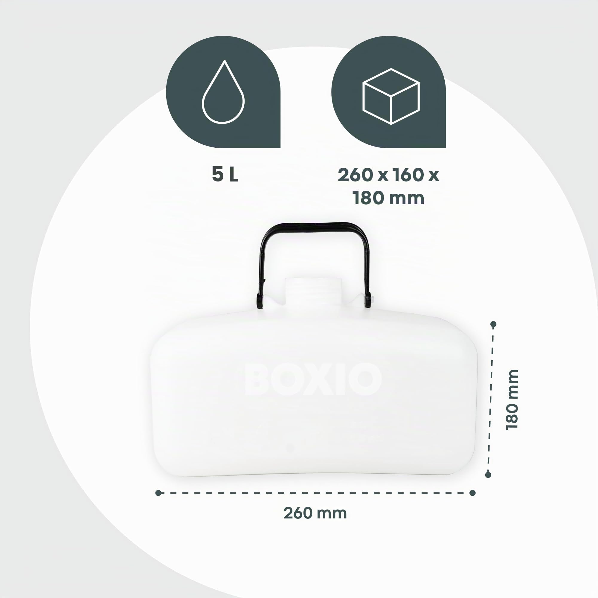 BOXIO - Tanica di ricambio da 5 l per BOXIO – Nuovo modello 2024 – Tanica per urina con maniglia e capacità 5 l