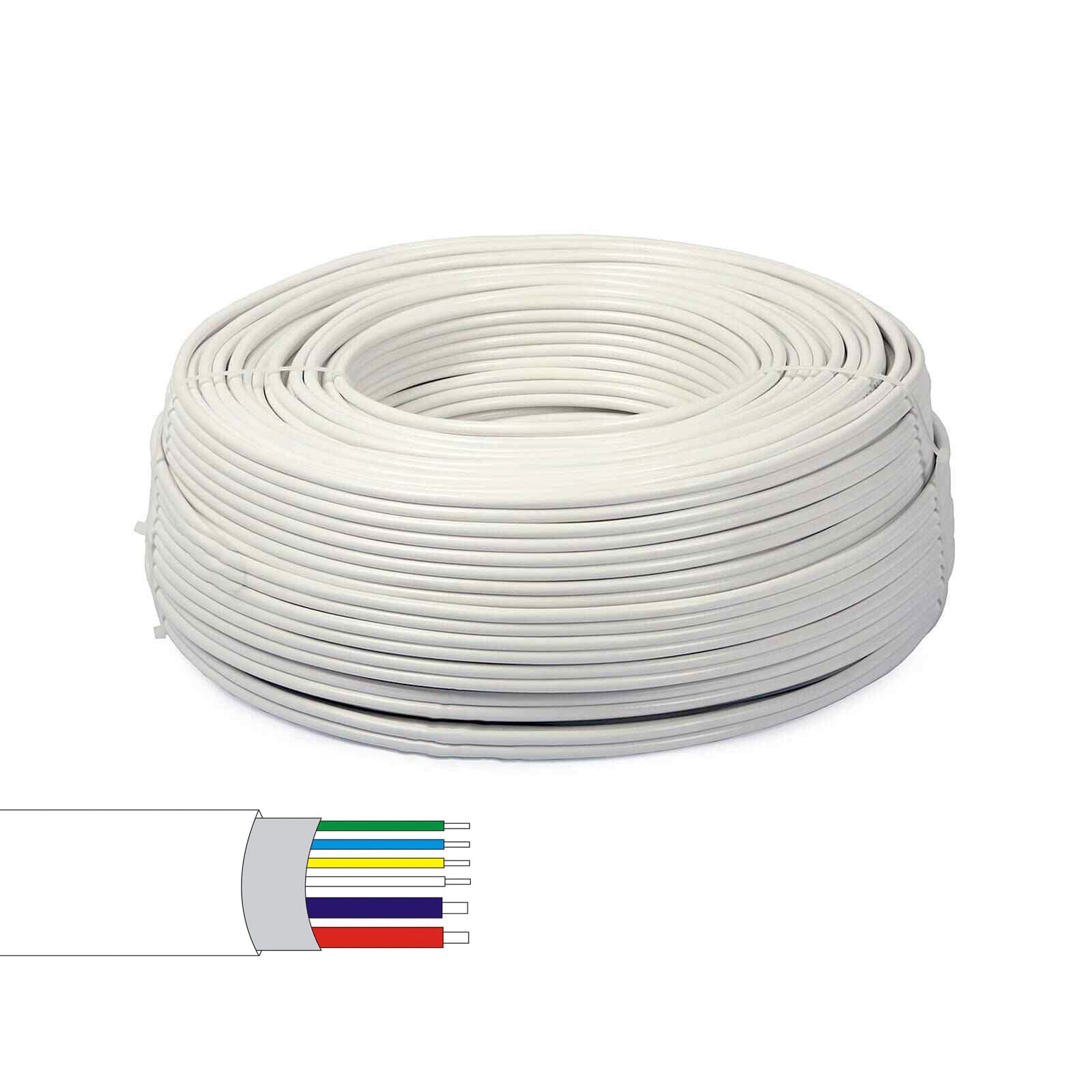 Setik - Matassa 100 metri cavo allarme schermato 6 fili 4+2 2x0 75 4x0 22 per impianto e sistemi di sicurezza - 100MTA2X75+4X22SC