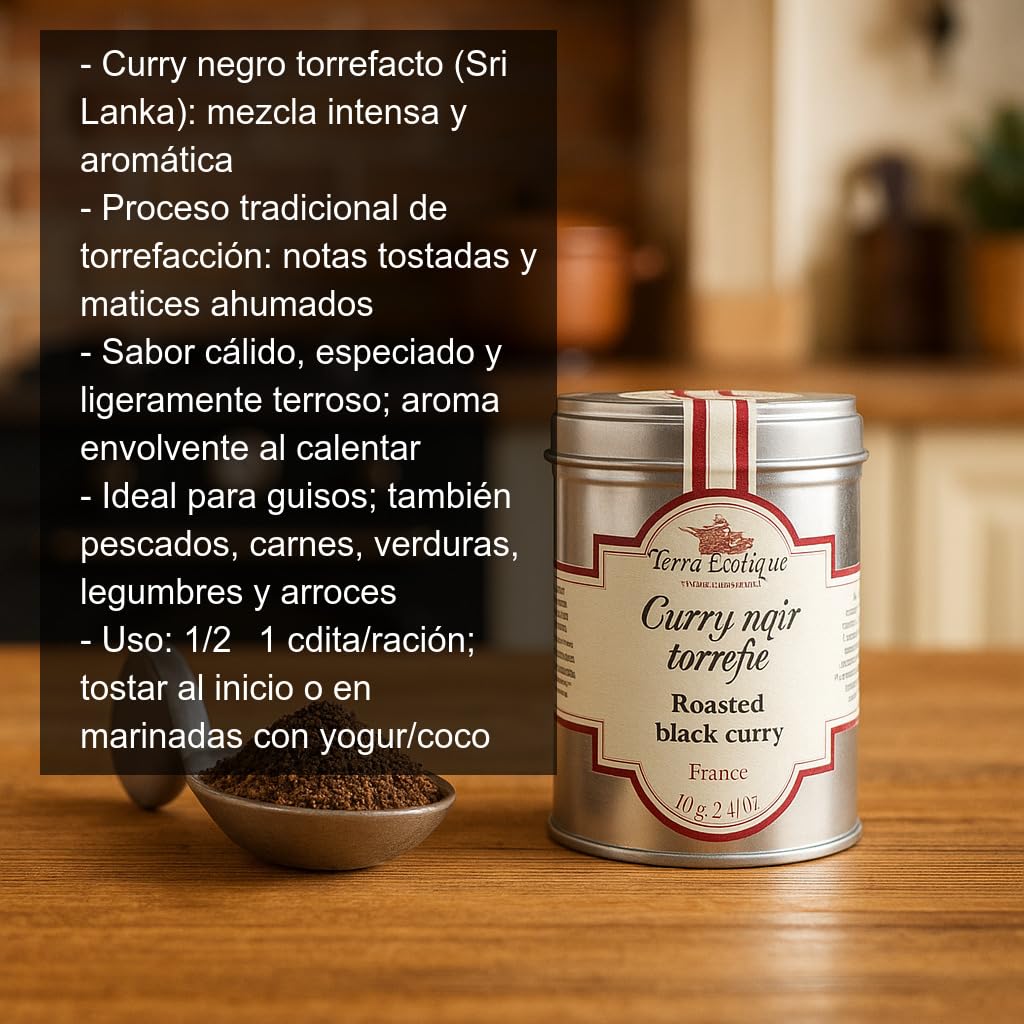 Curry negro torrefacto 60 g mezcla de especias Sri Lanka para guisos marinadas wok