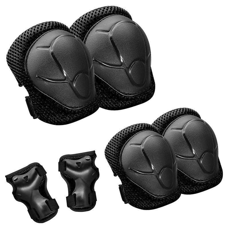 Knieschoner Kinder, Schoner Inliner Kinder [6er Set], Schützer für Inliner und Protektoren für Kinder, geeignet für Rollschuhlaufen, Laufräder, Fahrräder und Skateboards