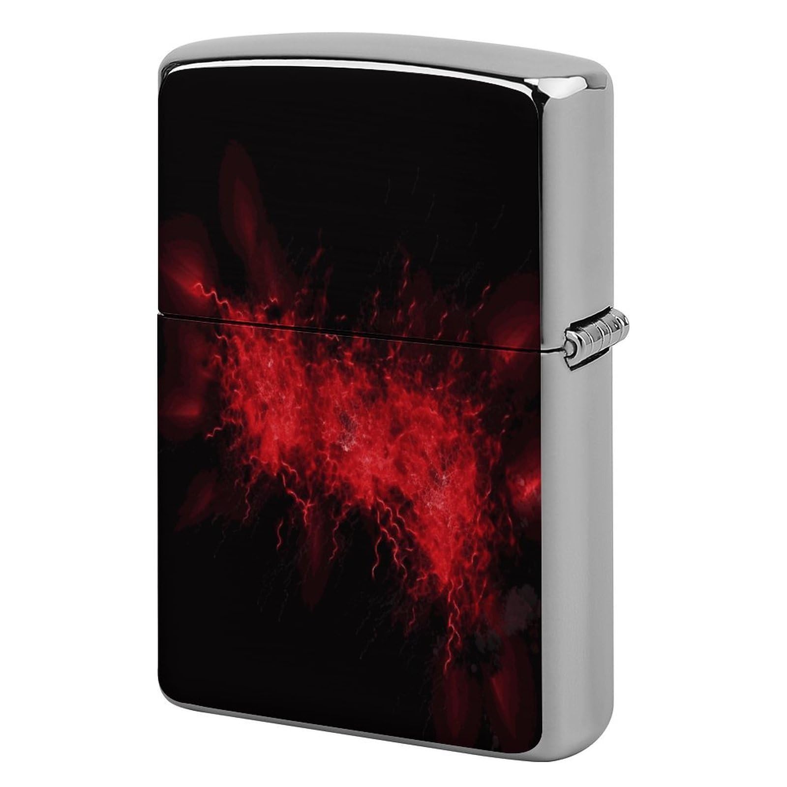 Fodpand Style Explosion Burst Red Black Metal Lighter Case Cover Lighter Sleeve