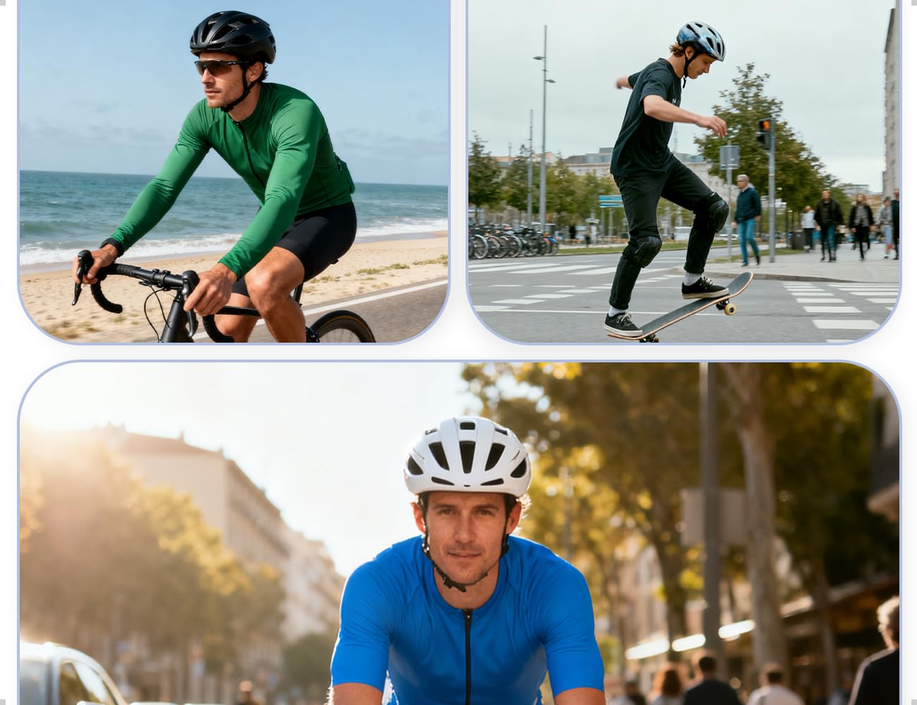 Lot de 2 Coussinets de Casque de Vélo, Coussinets de Rechange Universels en Mousse, pour Vélos, Motos, Trajets Quotidiens et VTT (Noir)