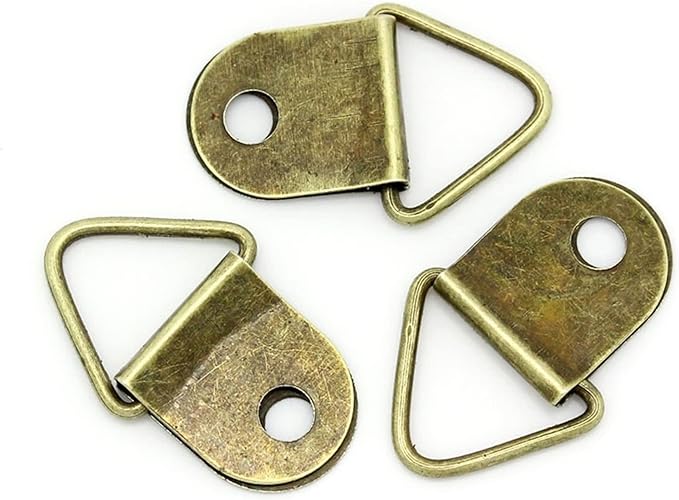 Picture Hanging Kit 200PCs Antique Bronze Triangular DRing Hanging Oil Painting Mirror Picture