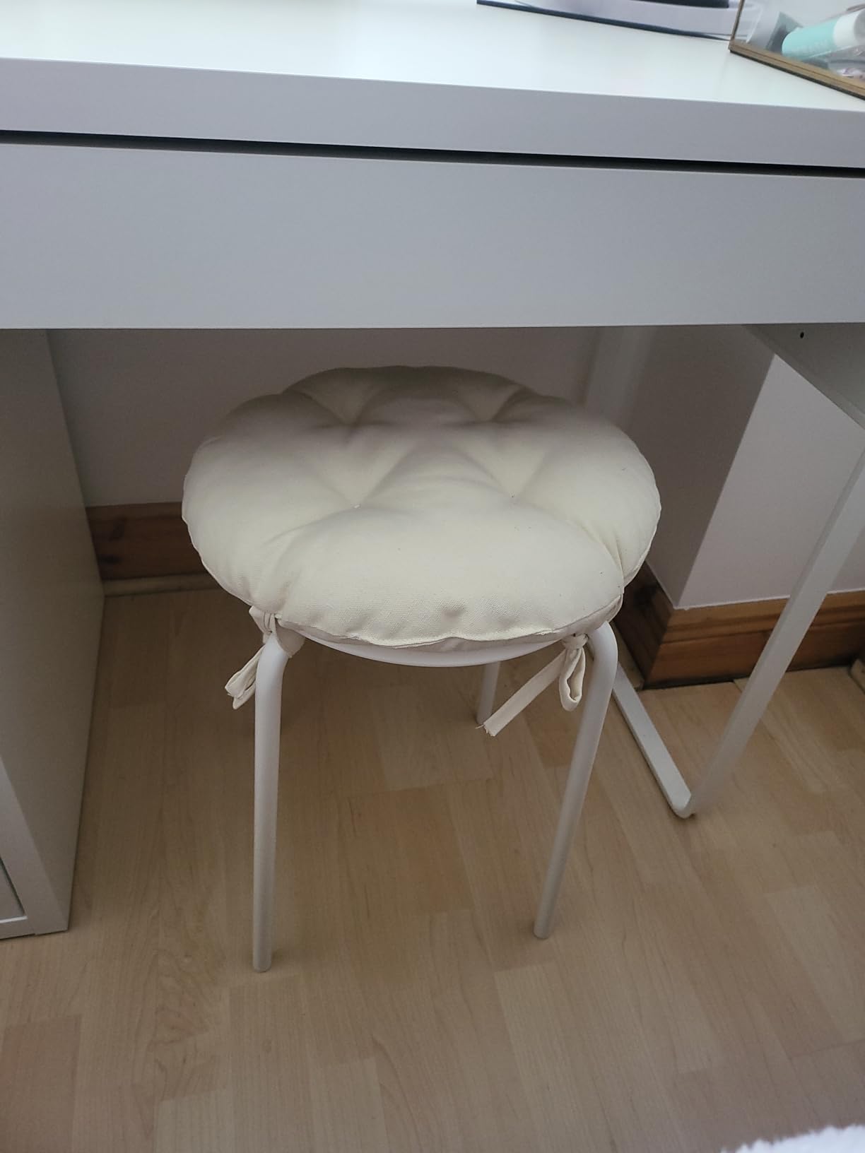 Round Stool Seat Cushion, Thin Cool Seat Cushion, Round Cotton Chair Pad With Ties For Garden