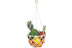 Single Tier Macrame Hanging Fruit Basket: A Woven Wonder for Kitchen Organization