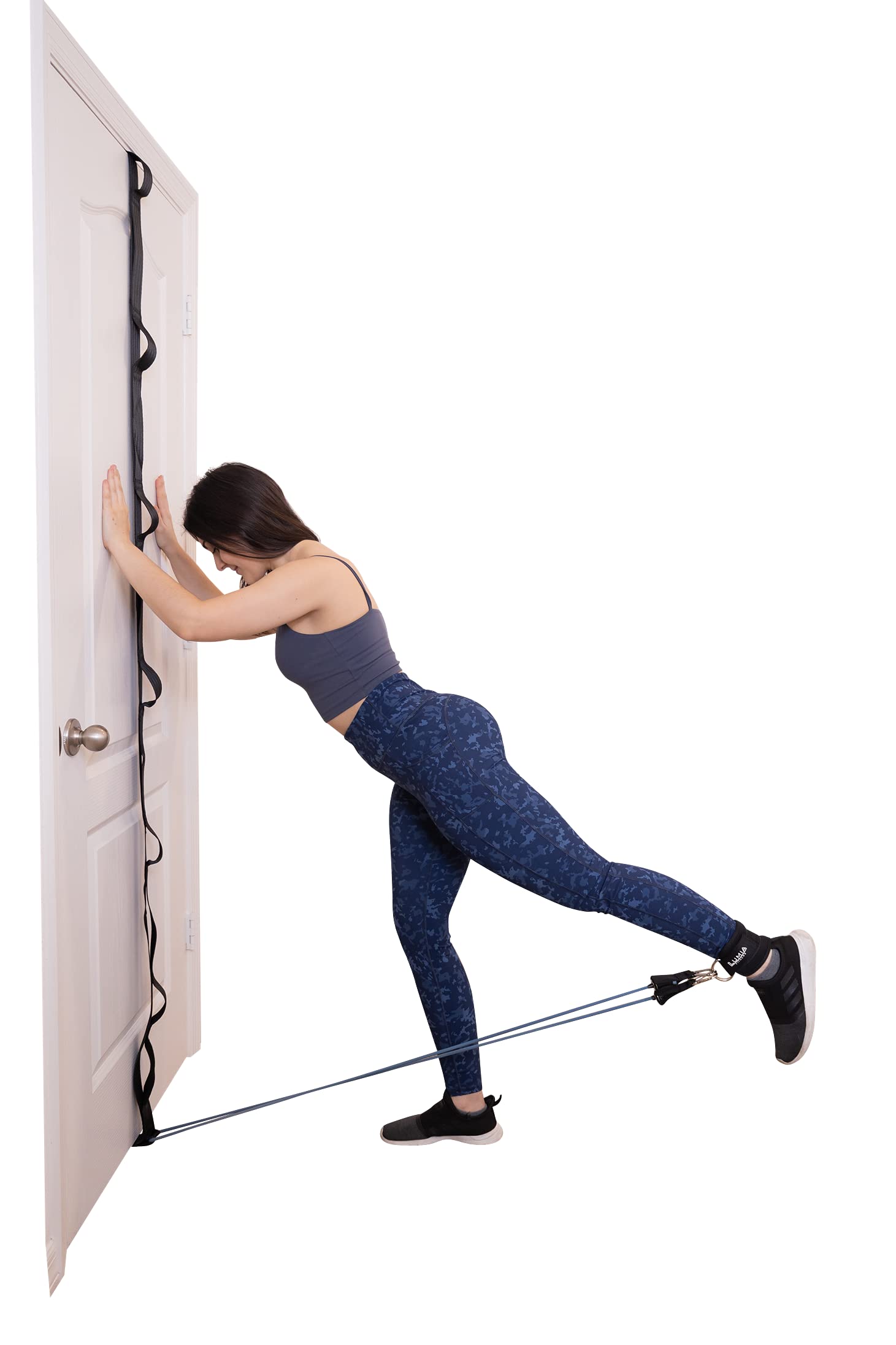 Banda de gimnasio para puerta, sistema de anclaje multiposición para gimnasio en casa, bandas de resistencia, banda resistente con trabillas