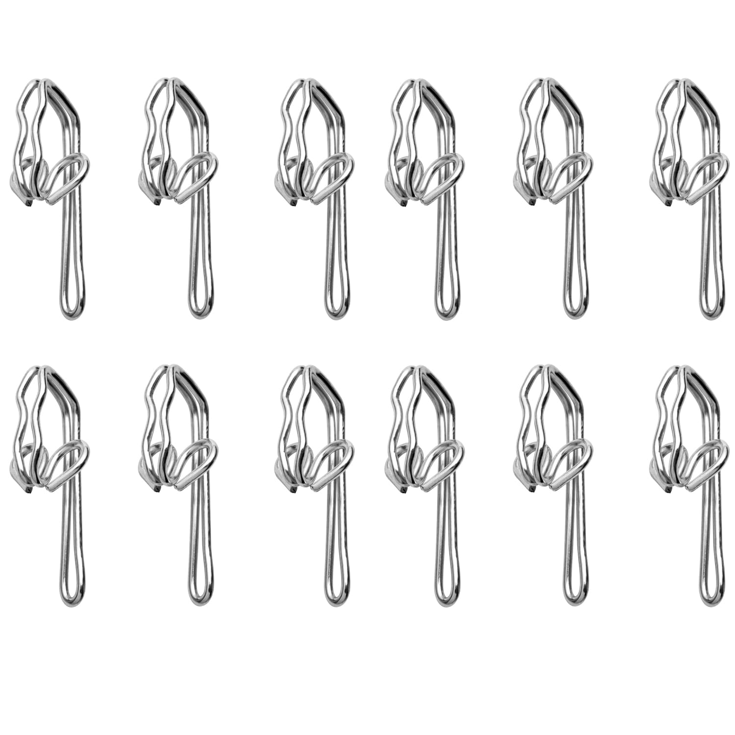 HRLORK 100 Pack Curtain Hooks Silver Metal Curtain Hooks Drapery Hooks for Curtain of Window Study Bedroom Livingroom