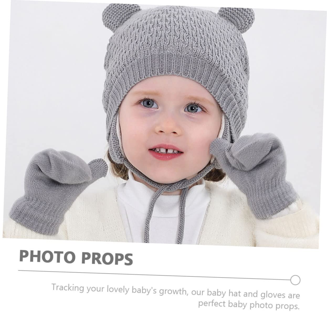 GALPADA 5 Set Berretto per Bambini Cappellino da Bambino Cappello Lavorato a Maglia Antivento Cappelli per Bambini Caldo Cappello da Bambino Cappello in Maglia per Cotone Grey