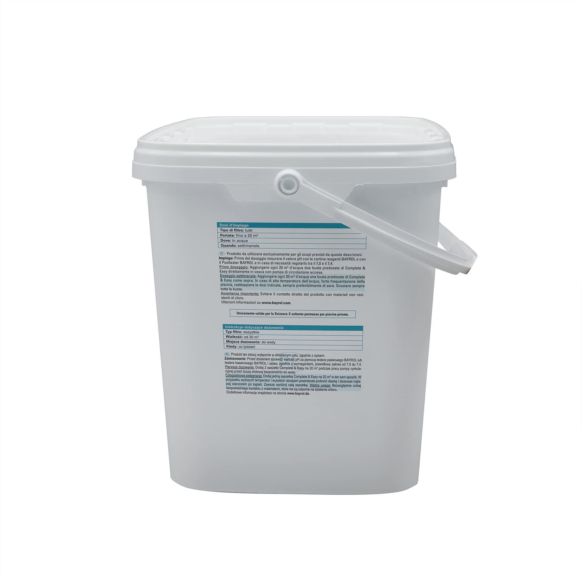 BAYROL Complete & Easy (16 sachets) - 4,48kg | Combiné Chlore/Oxygène Actif avec Effet Anti-Algues - Désinfection Régulière - Sachets pré-dosés - sans sulfate de cuivre + 10 Tests HPS OFFERTS 6 en 1