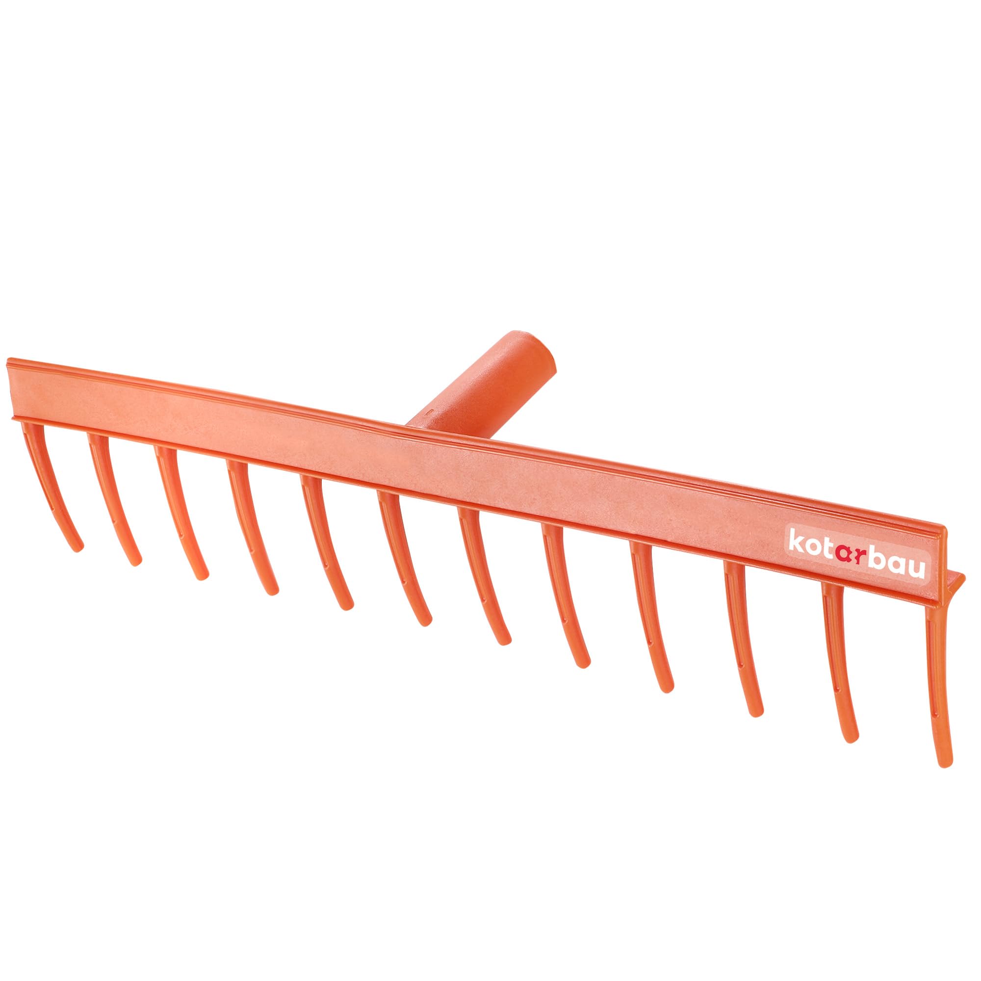 KOTARBAU® Rastrillo Jardin - Plástico - 51 cm - Naranja - Rastrillo Hojas Jardin - Sin Mango - 12 Dientes - para Cesped - Herramienta para Jardinería - Ligero y Resistente