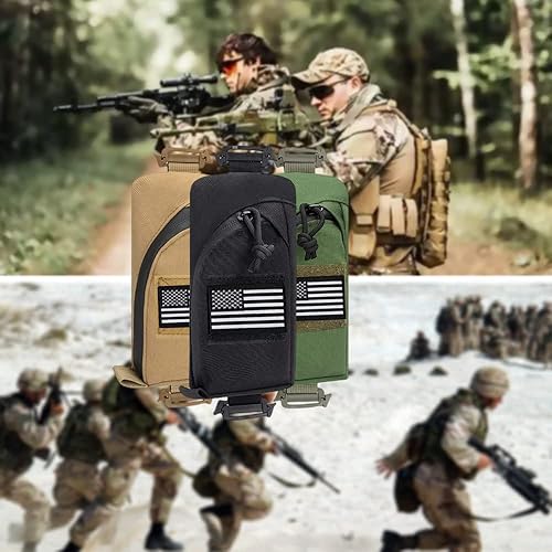 Miniatura 5 de ERIQKCA Paquete de 2 bolsas de accesorios tácticos mochila militar con correa de hombro bolsa táctica médica pequeña paquete de cintura de