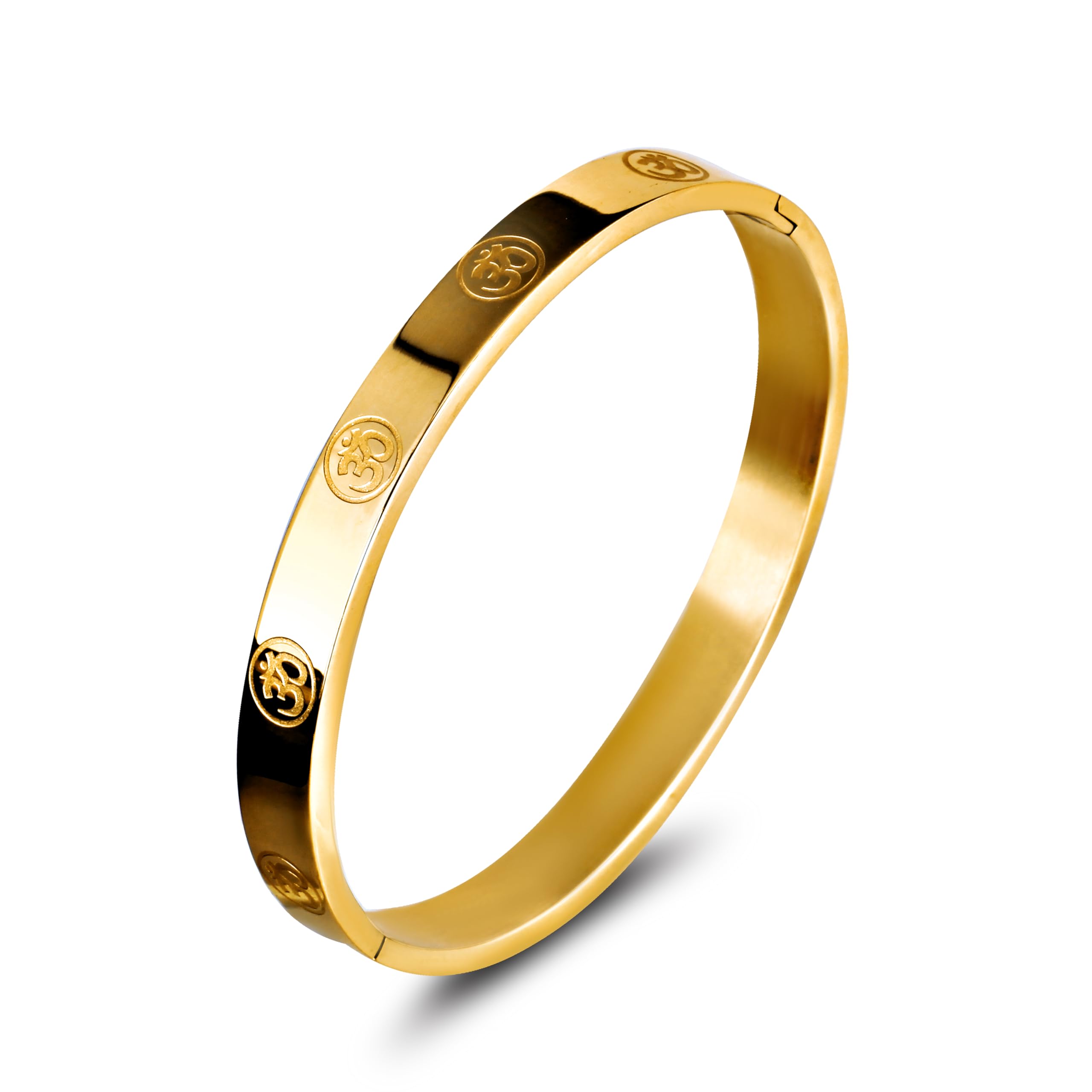 MEENAZBracelet for Men Stainless Steel | Shree Ram Kada for men Bracelets | Bracelet for Boys Gold,Kada | Waterproof, Anti-tarnish kada golden, Rust-free, Skin friendly | 8 mm Bracelets for Men