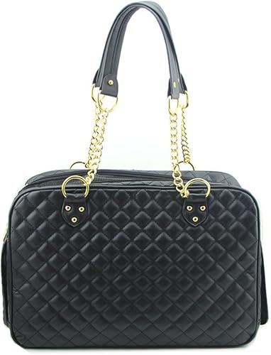 Miniatura 2 de Nuevo bolso de perro para perro, bolso de mano para mascotas, con asas de doble cadena, color negro