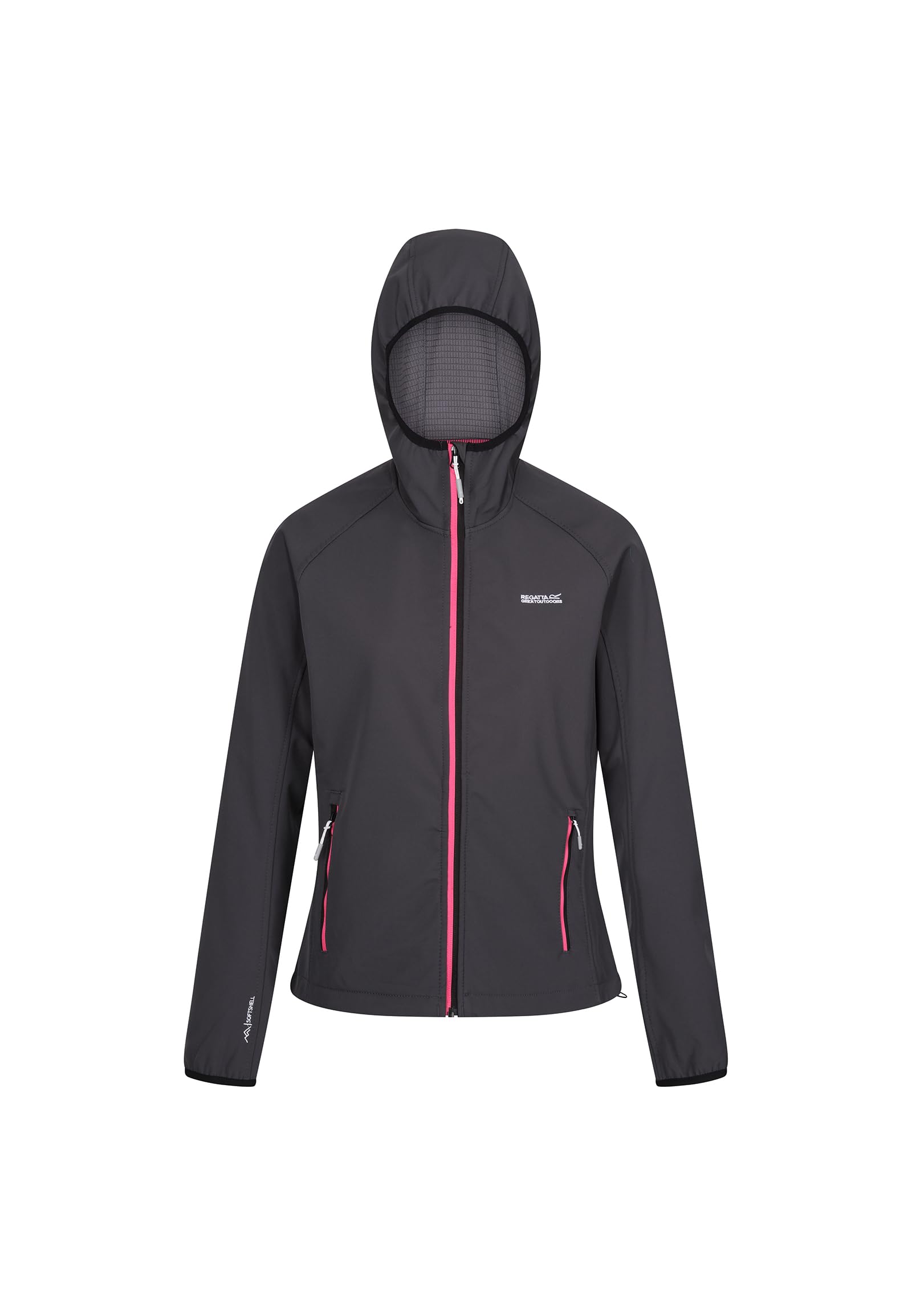 Regatta Unisex Women's Arec Iii Jacket Softshell, Seal Grey(Flamingo Pink), 14 EU