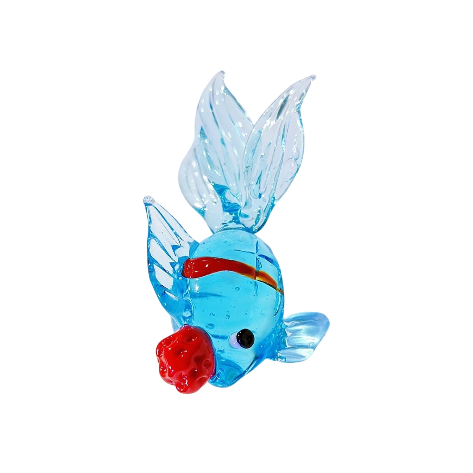 Zbiianxer A Glass Colorful Fish Miniature Decoration Enhancing Home Cultural Rt Piece For Living Room Desktop Display Chinese Gift