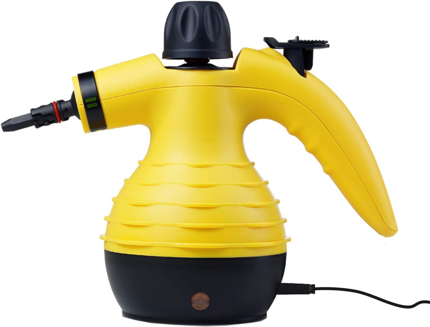 SteamClean 350 Milliliter Water Tank Capacity 9 Pieces Accessory Set Multipurpose Multisurface All Natural Chemical Steam Cleaning Home Auto Patio, Yellow, L