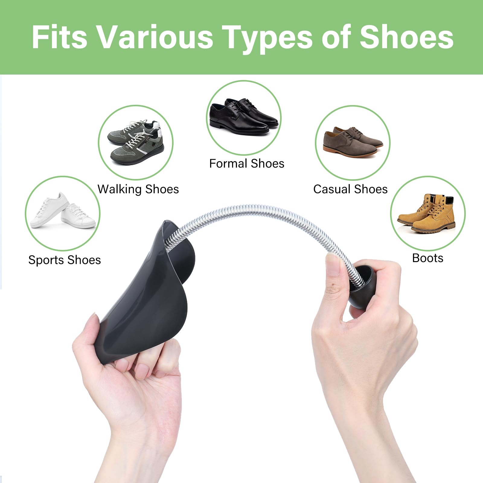 YOLOPARK Árboles para zapatos para hombres y mujeres, estirador de zapatos de plástico con resorte ajustable para tenis, zapatos de cuero y más