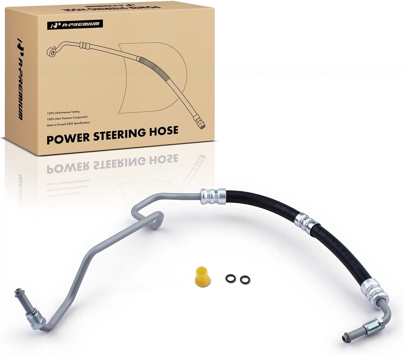 A-Premium Power Steering Pressure Hose Line Assembly Compatible with Buick LeSabre 2000-2005, Park Avenue 1999-2005, Riviera 1999 & Pontiac Bonneville 2000-2005, 3.8L, with O-ring, Pump to Rack/Gear