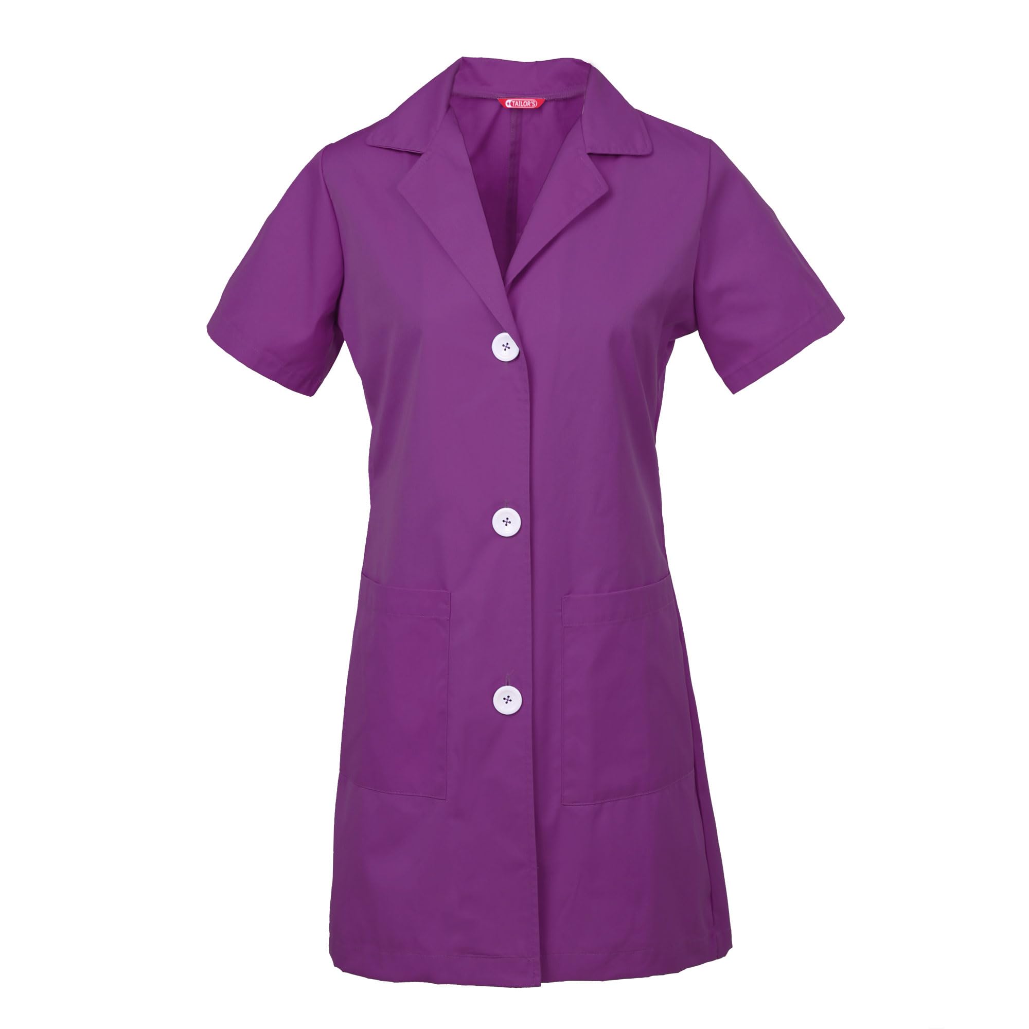 Tailor's Women's Eggplant Short Sleeve Lab Coat