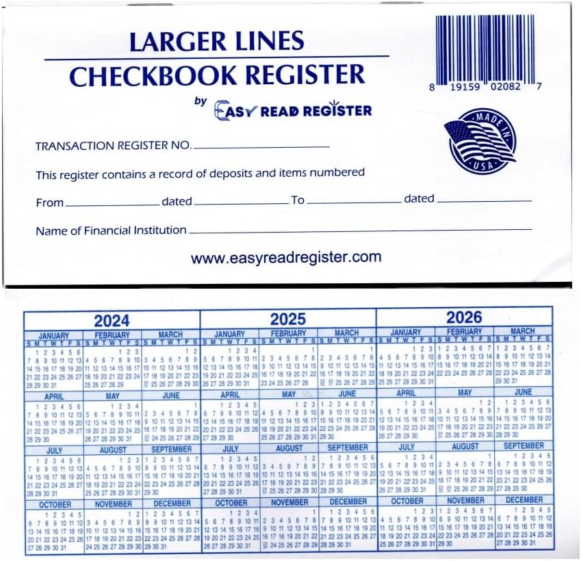 larger-lines-checkbook-registers-made-in-the-usa-nigeria-ubuy for Free Printable Large Print Checkbook Register Larger Lines Checkbook Registers, Made in The USA, Nigeria | Ubuy for Free Printable Large Print Checkbook Register