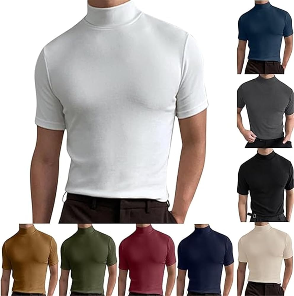 【PORTERNA】Belly slit turtleneck T-shirt Sunailing High Neck T Shirt, Sunailing Tee Shirts, Summer