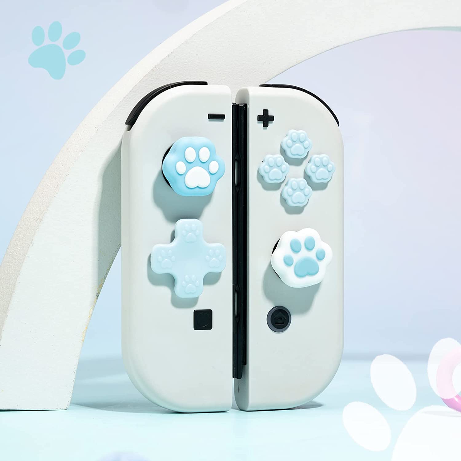 GeekShare Cat Paw Thumb Grip Set Compatible con Switch/OLED - Azul