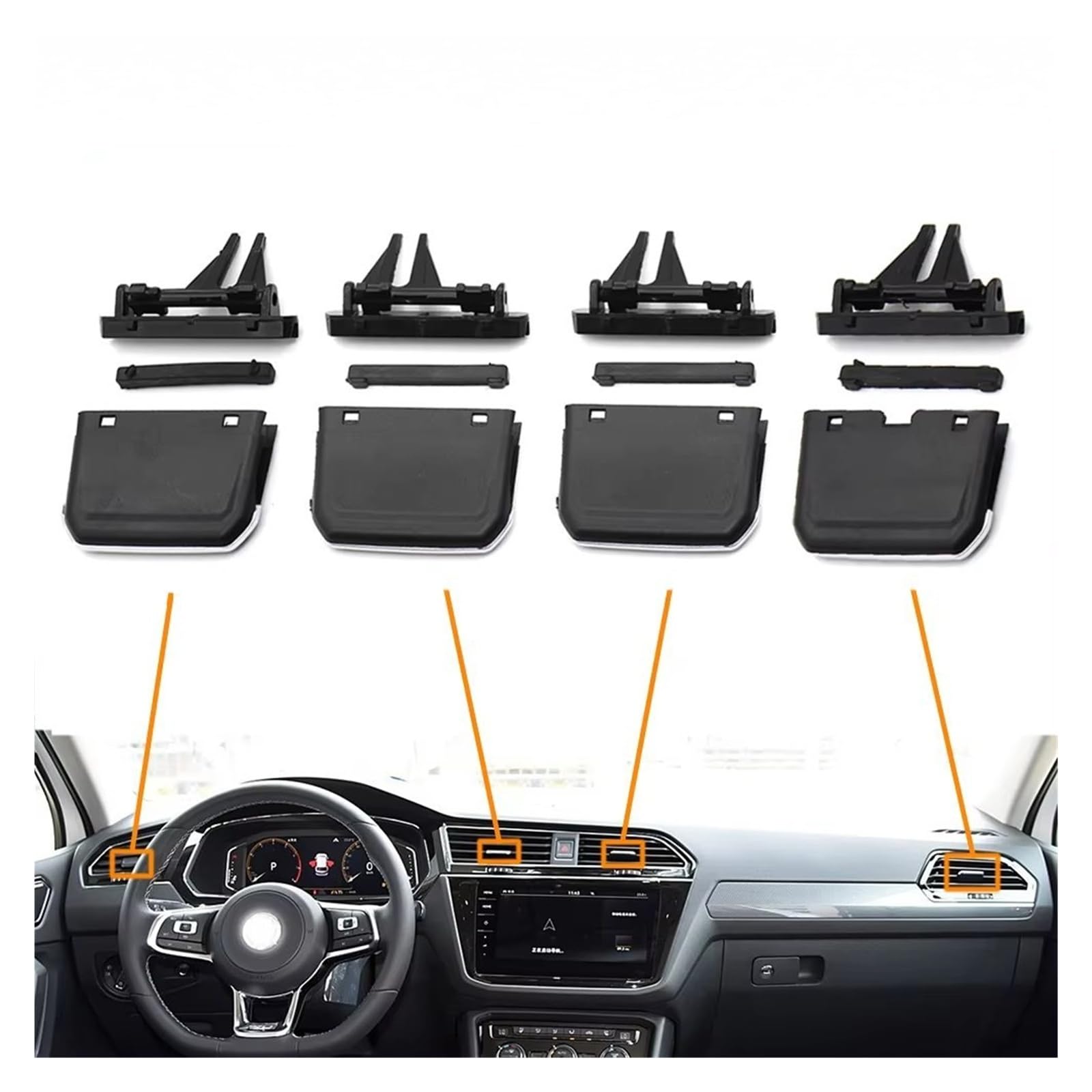 Bocchetta Aria Condizionata Per VW Per Tiguan LX 2017 2018 2019 2020 2021 2022 LHD RHD Kit Di Riparazione Per Presa D'aria Condizionata(RHD 4PCS SET)