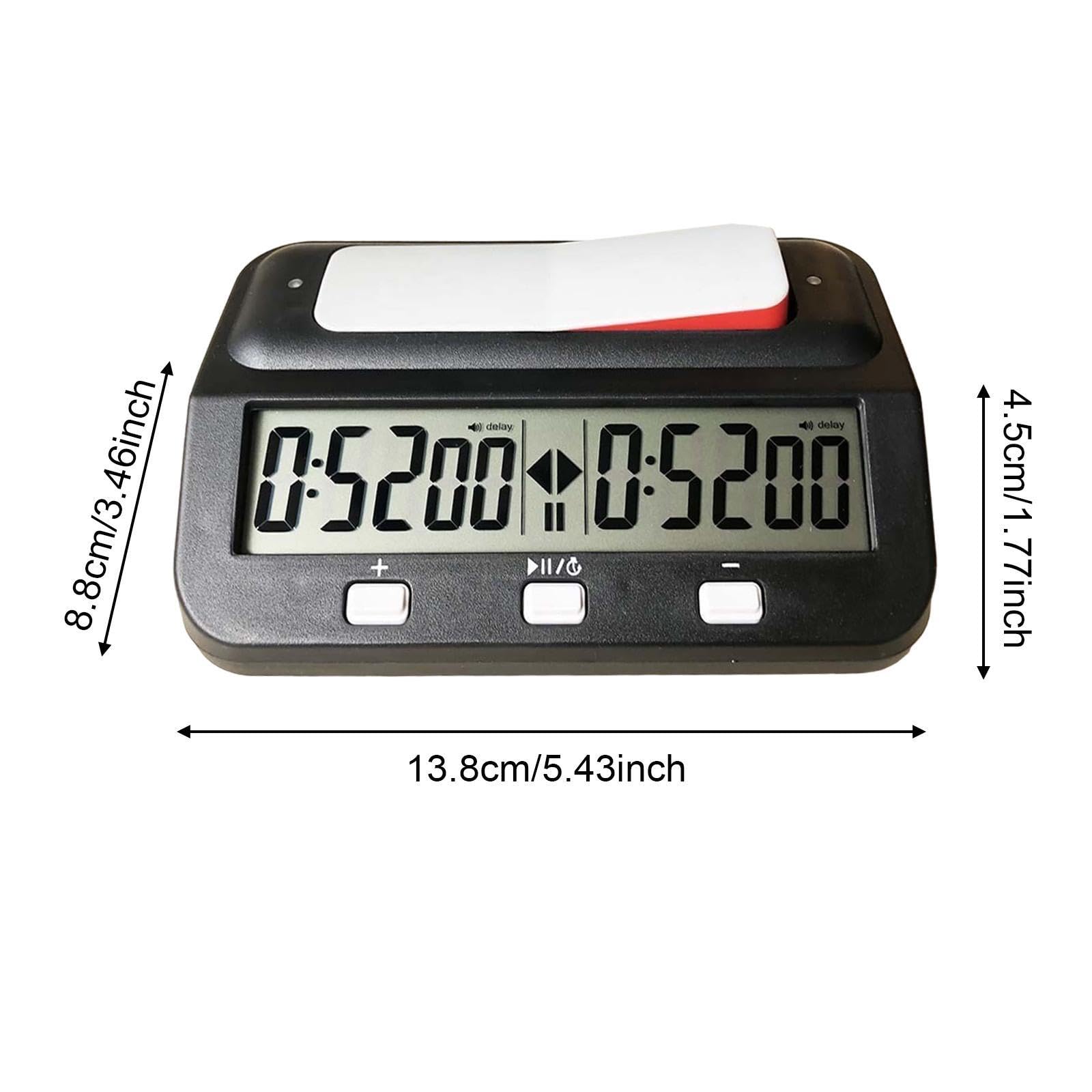 Orologio Digitale Scacchi Timer Gioco Professionale Portatile Display Funzione Allarme Memoria Materiale PP Adatto a Competizioni Regali Allenamento, Nero