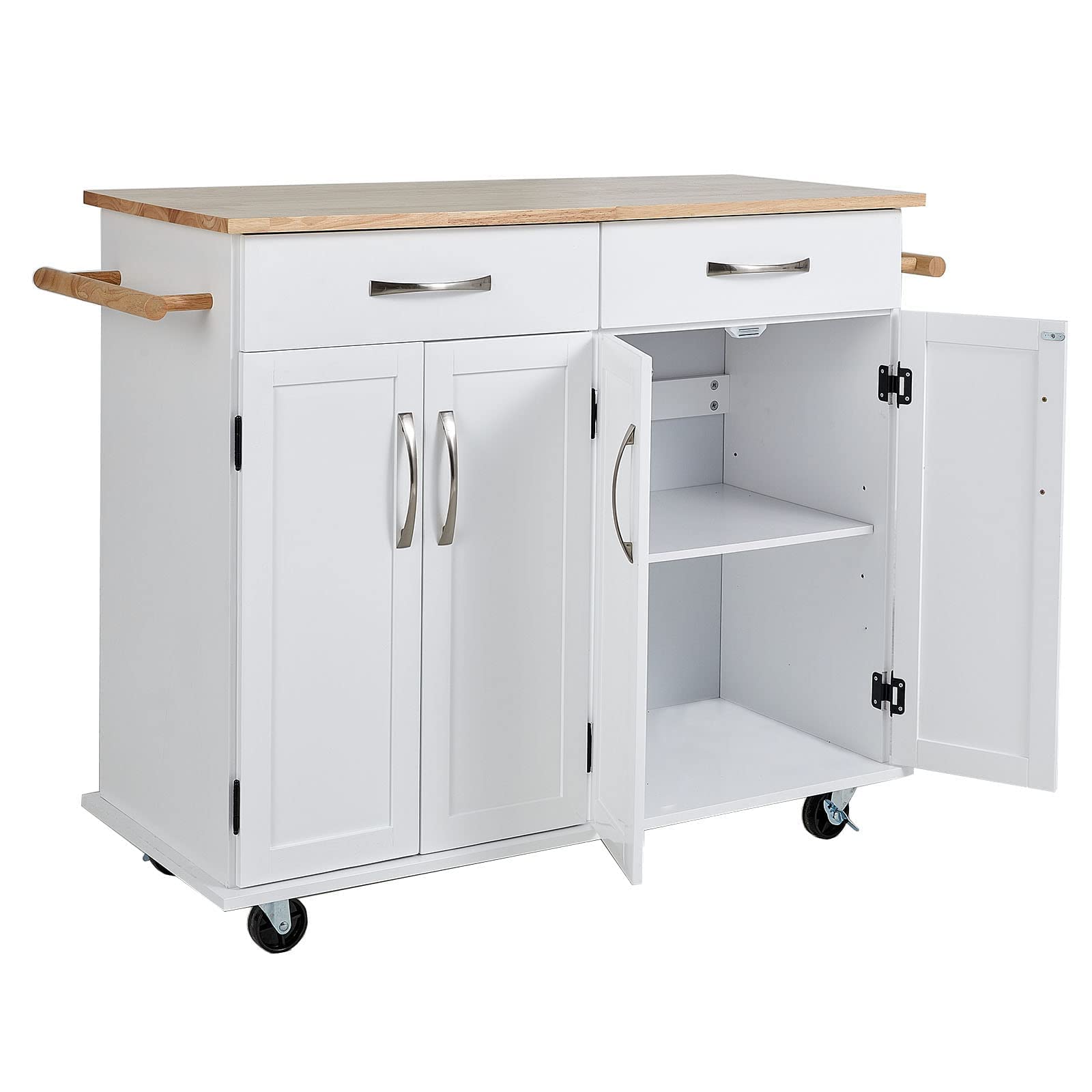 Kitchen Island Cart with Drawers and Large Storage Rolling