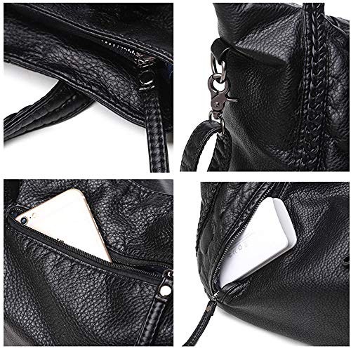 Image of Women Handbag Hobo Purse Large Capacity Soft Leather Shoulder Bag Top-handle Tote Satchel