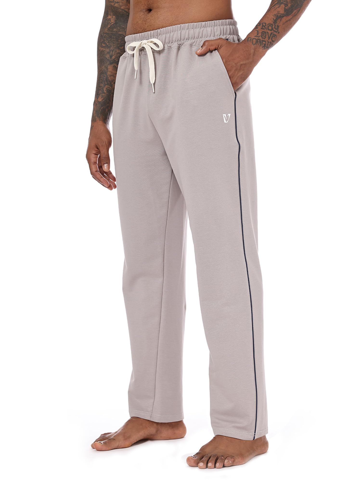 Vortewind Jogginghose Herren Baumwolle Trainingshose Herren Lang Atmungsaktiv ，Sporthose mit 3 Taschen & elastischem Bund für Freizeit