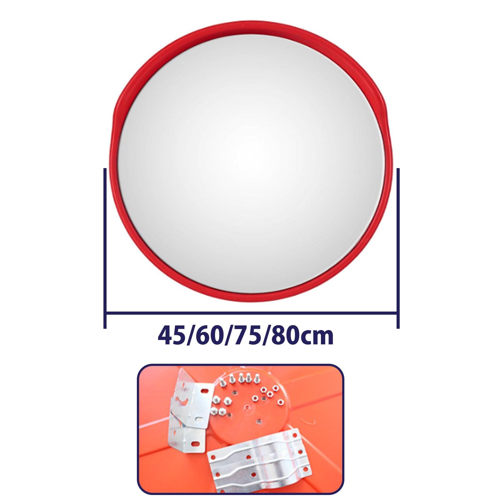 Specchio Convesso da 30cm, Specchio grandangolare Regolabile per vialetto, Specchi di Sicurezza per Il Traffico, per Garage, Traffico, vialetti(Φ80cm)