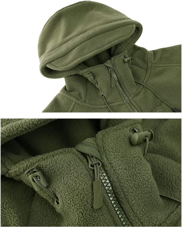 Alloaone Men's Military Tactical Work Coat Full Zip Windproof Outerwear Army Combat Hunting Jacket