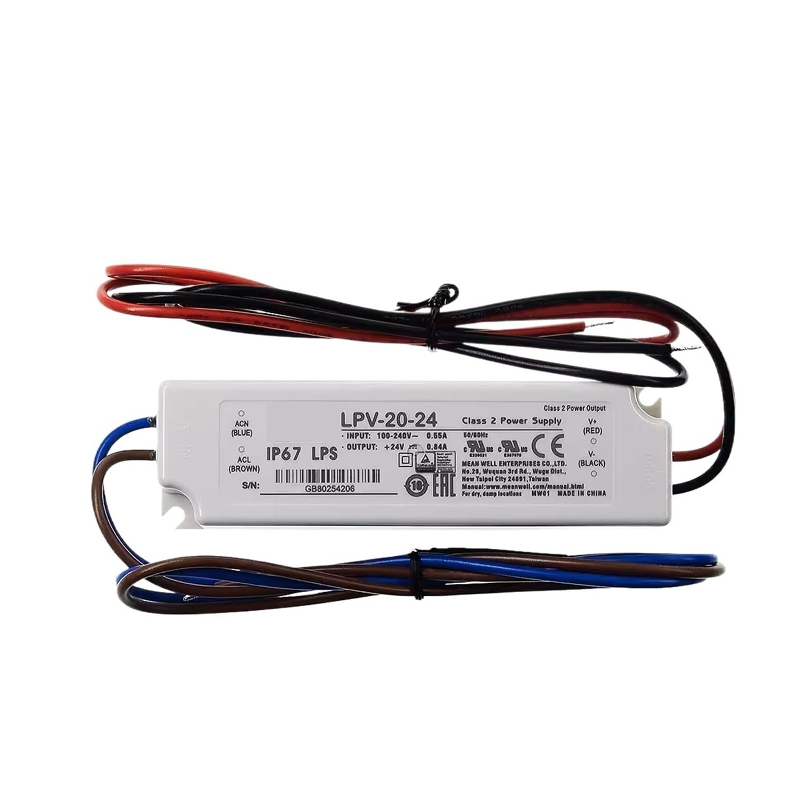 IPNDKBFL LPV-20-5 LPV-20-12 LPV-20-24 20W Single Output Switching Power Supply(Lpv-20-12)