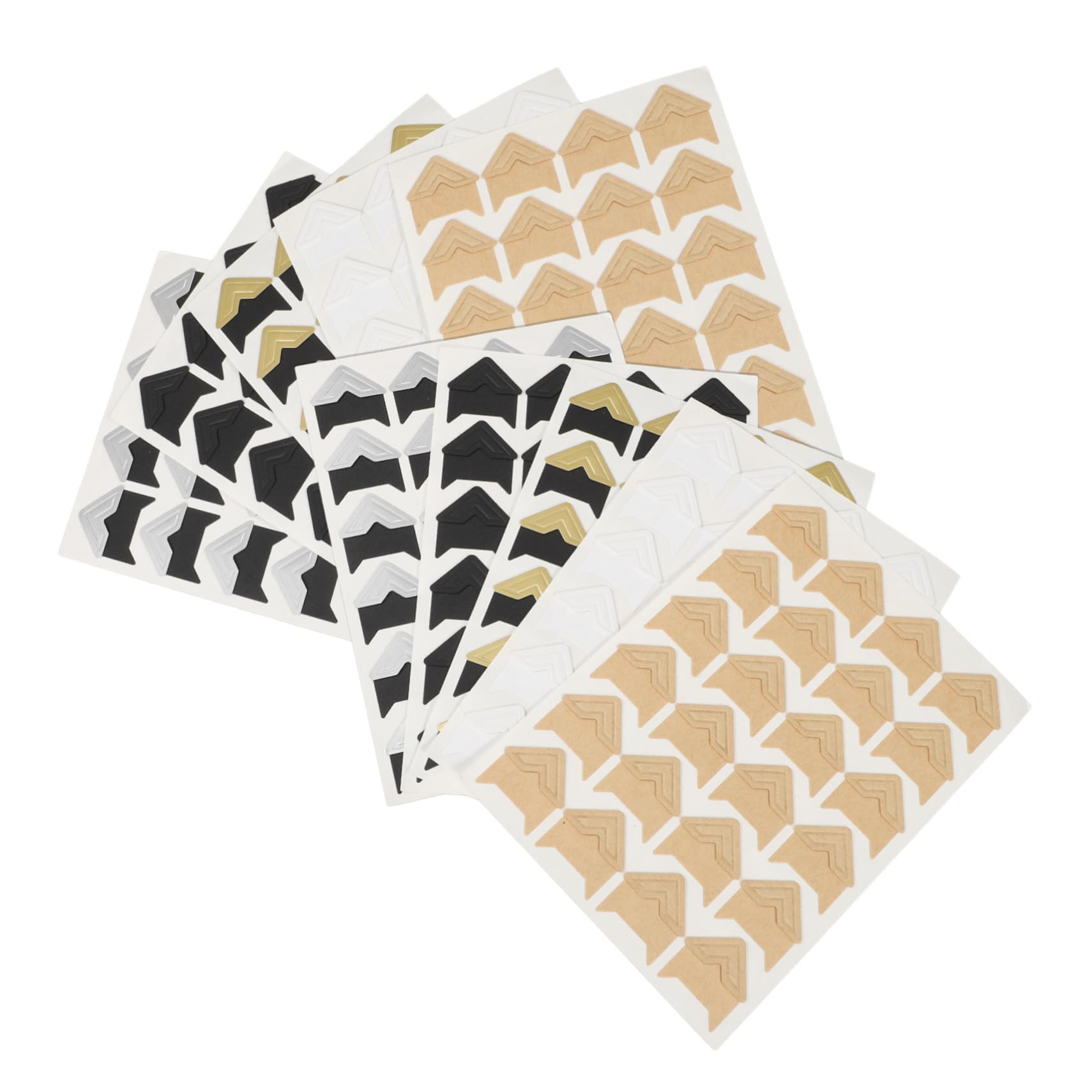 SEWACC Scrapbook Photo Corners Self-Adhesive Stickers for Albums Journal Decor DIY Photo Frame Mounts Multiple Colors