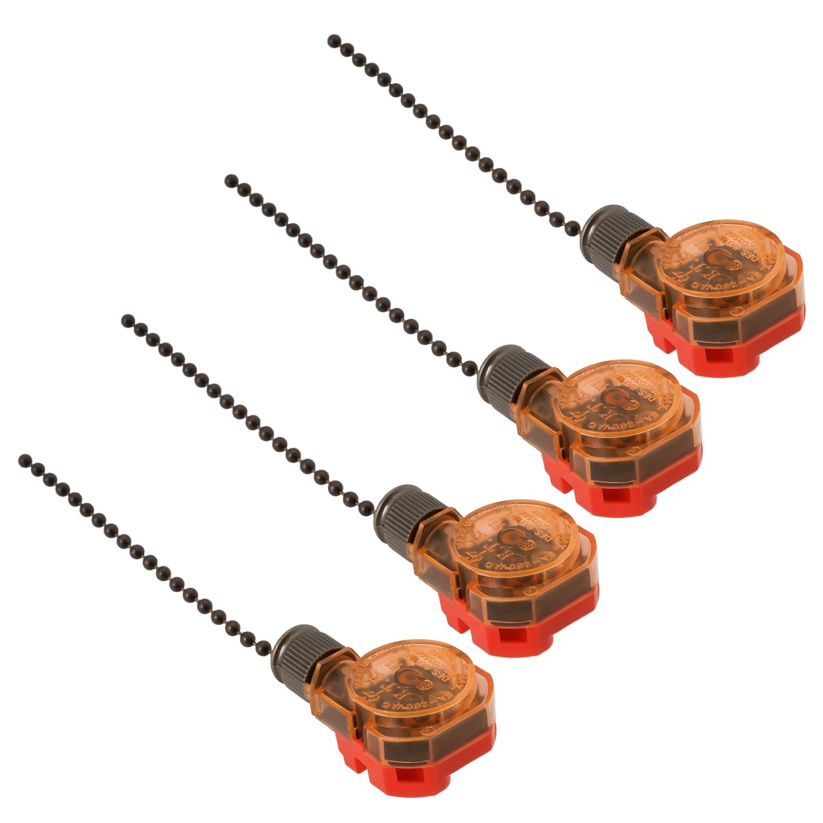OTOTEC 4Pcs Ceiling Fan Switch 3 Speed 4 Wire Pull Chain Control Switch 250V/3A 125V/6A Replacement Parts for Ceiling Fans Wall Lamps Cabinet Light Bronze