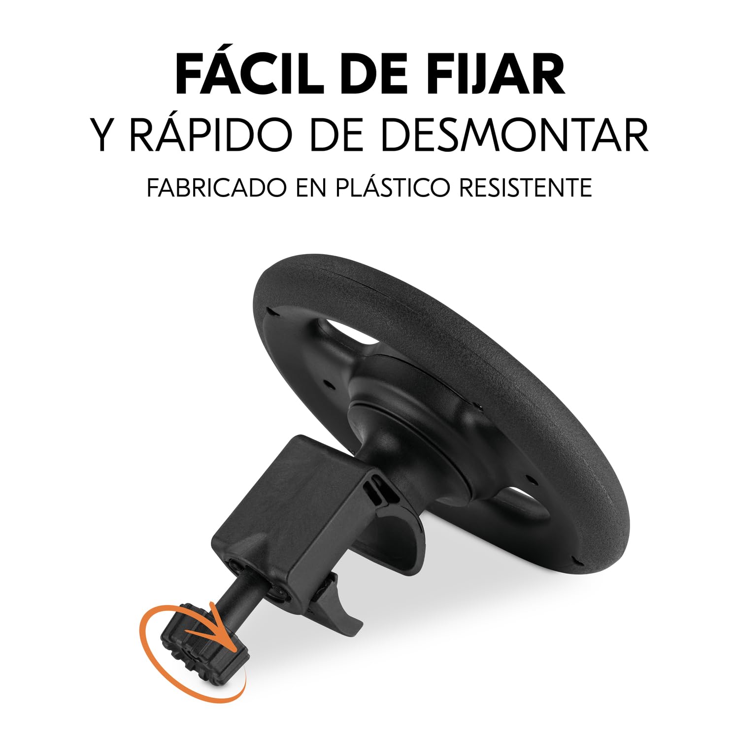 Hauck Pushchair Steering Wheel Volante Silla Paseo – Juguete Interactivo con Claxon – Accesorio Universal Compatible con Carritos y Sillas – Diversión y Conducción Real para Niños - Negro