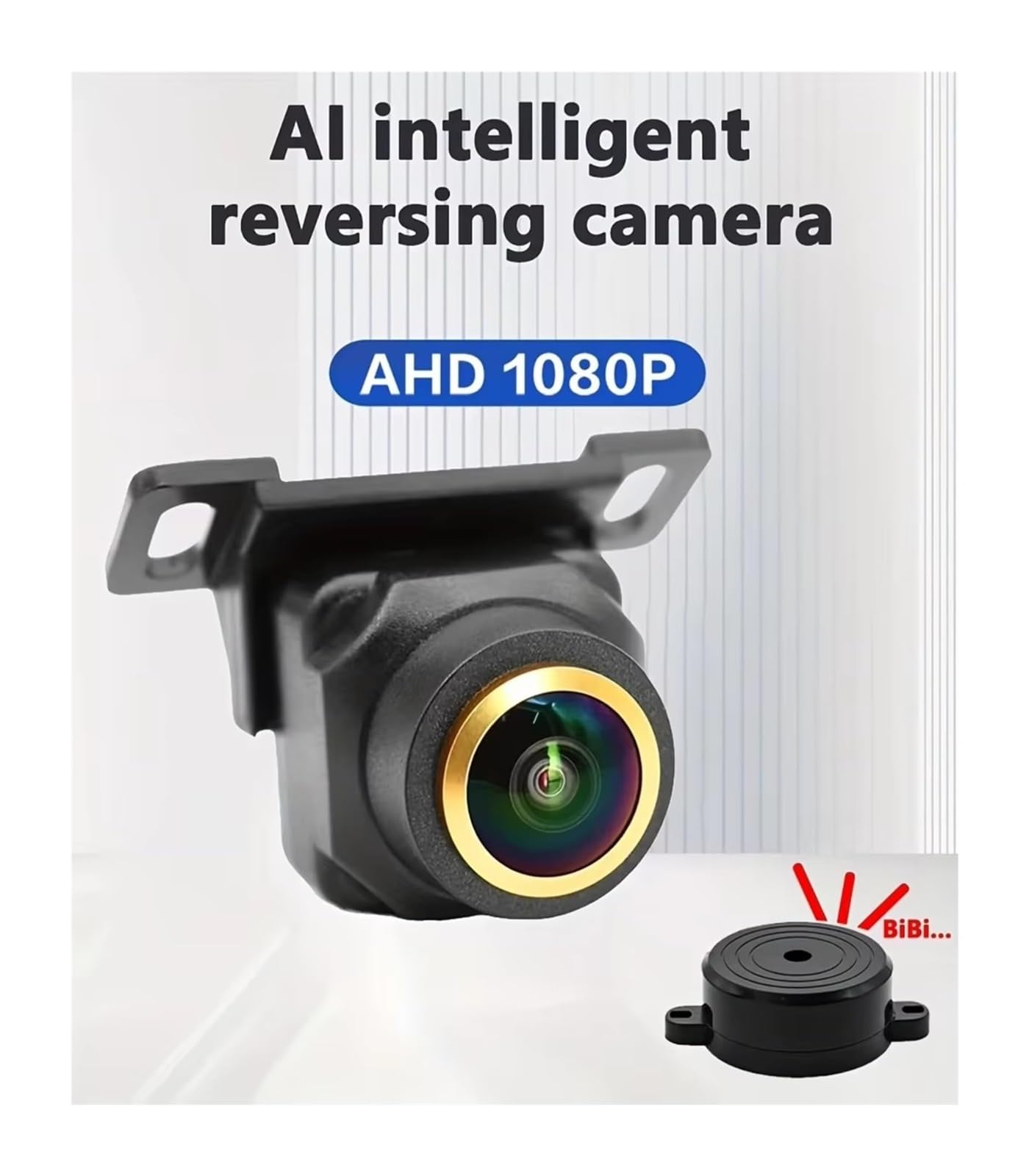 Cámara Inteligente para Coche 1080P-25 AHD con IA, Vista Delantera/Trasera/Rueda Repuesto Seguimiento Asistencia Aparcamiento Universal Cámara de Respaldo
