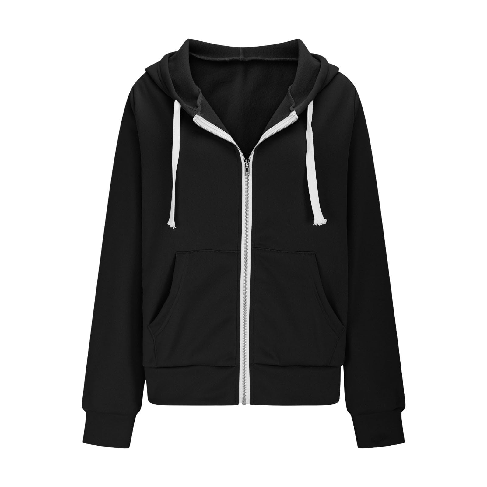 RLEHJN Damen Jogginganzug,Zweiteiler Trainingsanzug Hausanzug Set Zweiteiler Zipper Hoodie Jacke mit Taschen und Kordelzug Sportlicher Freizeitanzug Loungewear Set für Sport Fitness