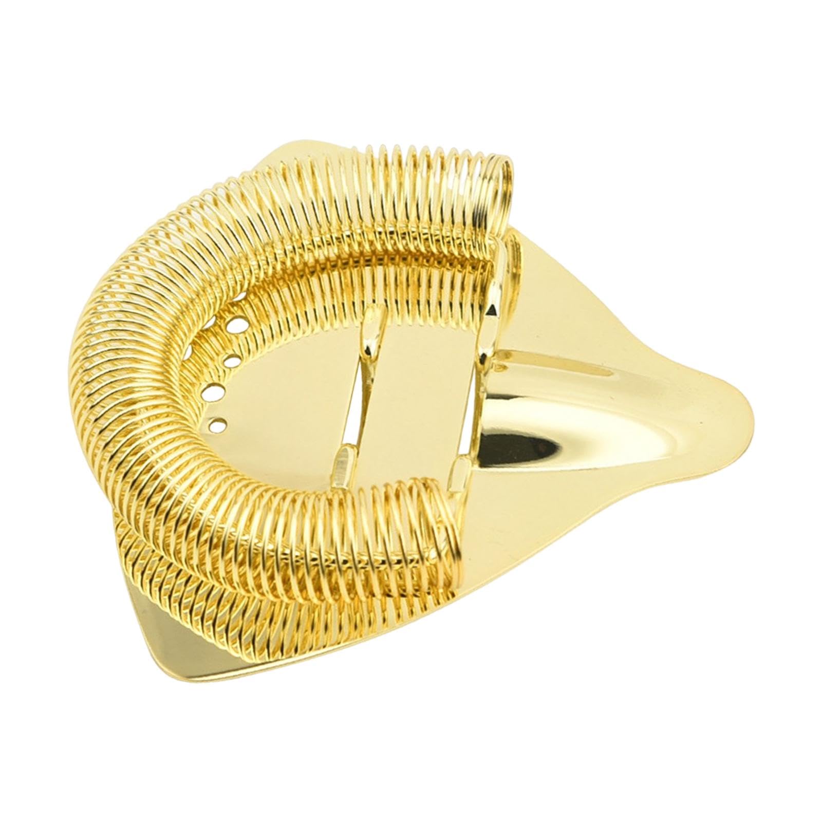 Gazechimp Ice Strainer Ice Filter Stainless Steel Metal Julep Strainer Bar Drink Strainer Bar Strainer for Bartenders, Bar, Club, Wedding, Home, Gold